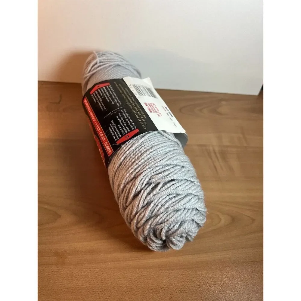 Red Heart Super Saver Yarn Light Gray No Dye Lot 4 Ply Worsted 8oz Yarn New